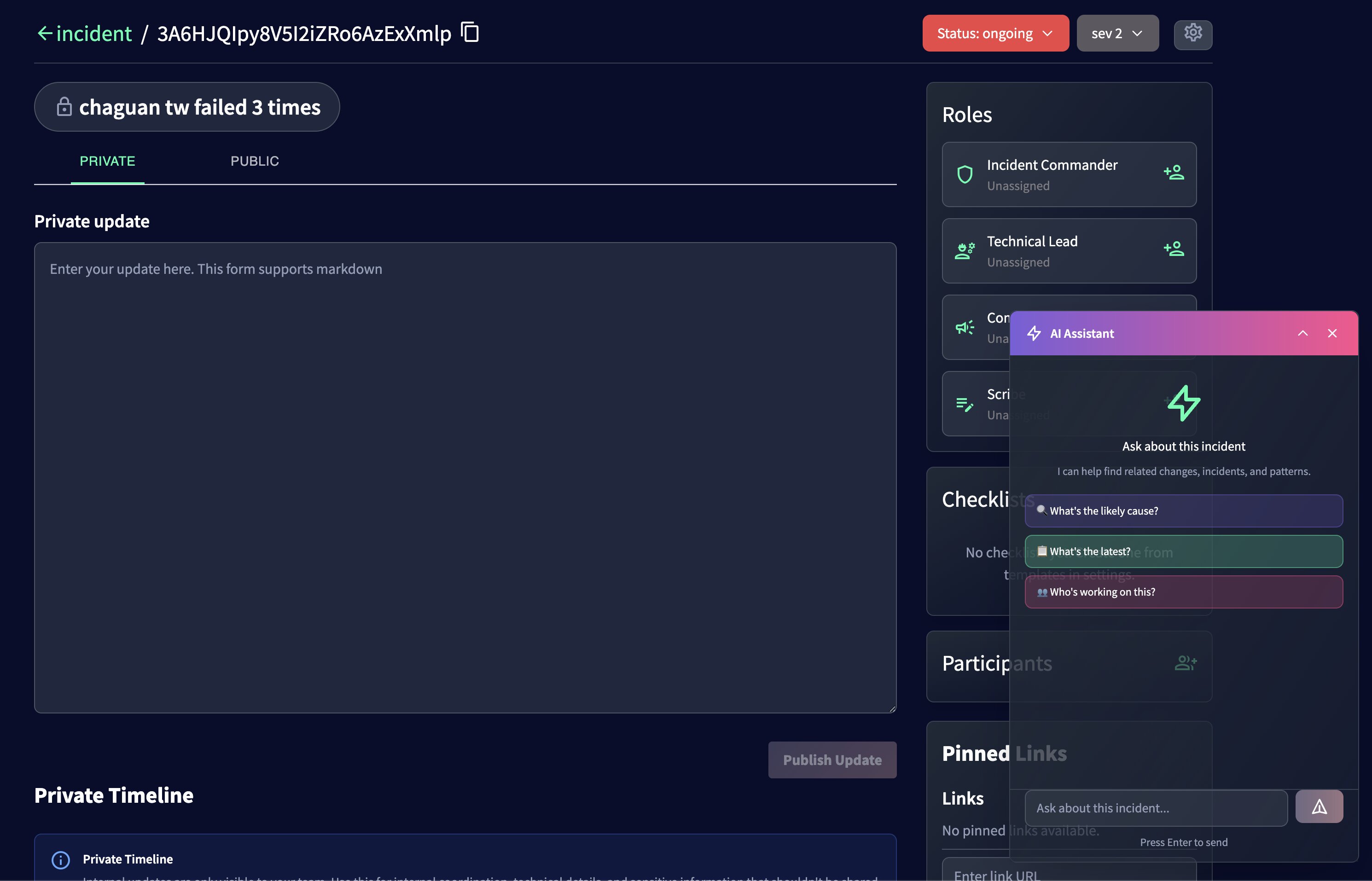 Incident Management Interface